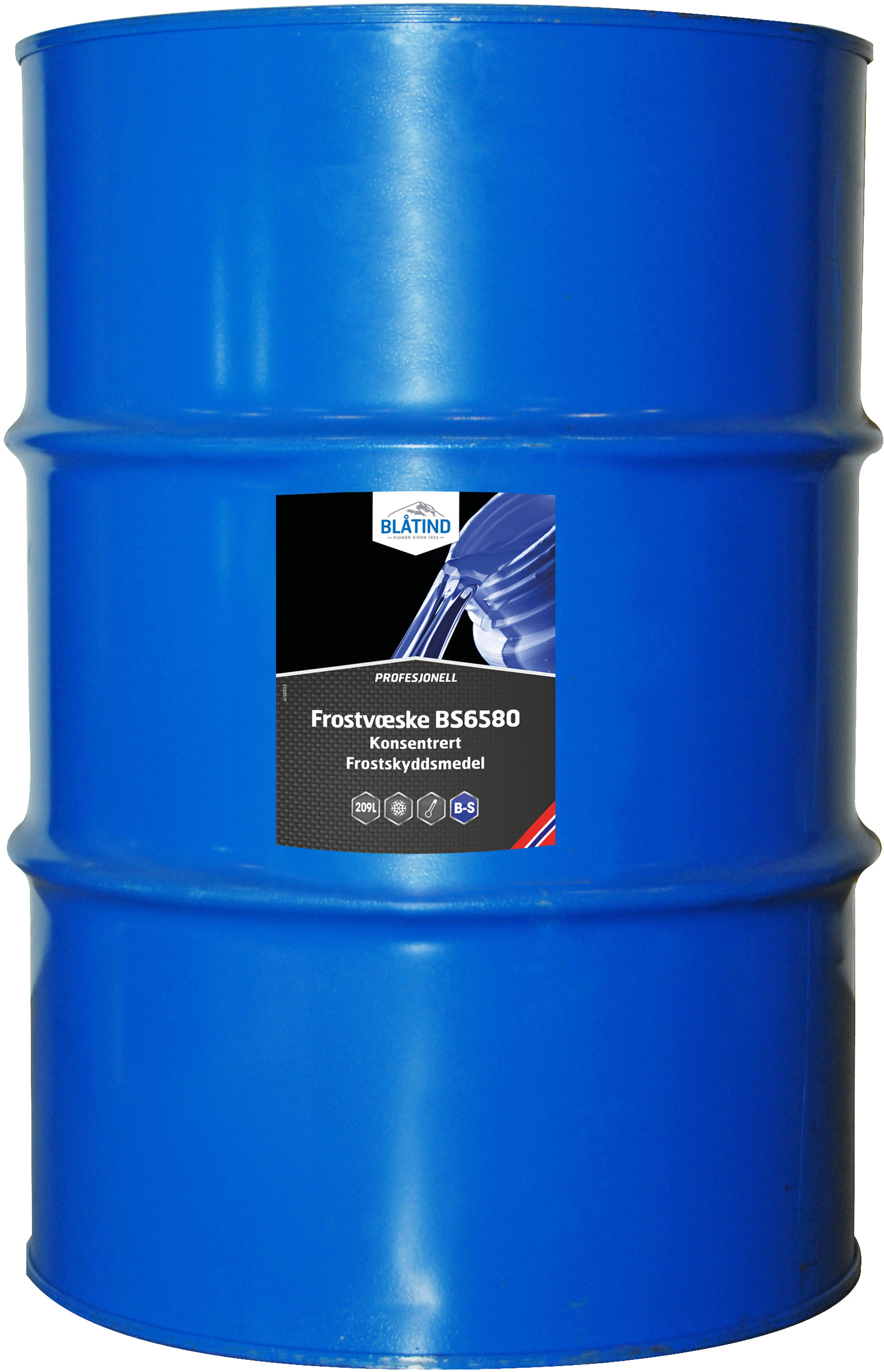 Blåtind Frostvæske kons BS6580 blå 209 l Profesjonell